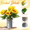 Summer Sunflower Sets – 6 Sets Artificial Sunflowers in Vintage Metal Pots, Rustic Faux Flower Decor for Tables & Centerpieces